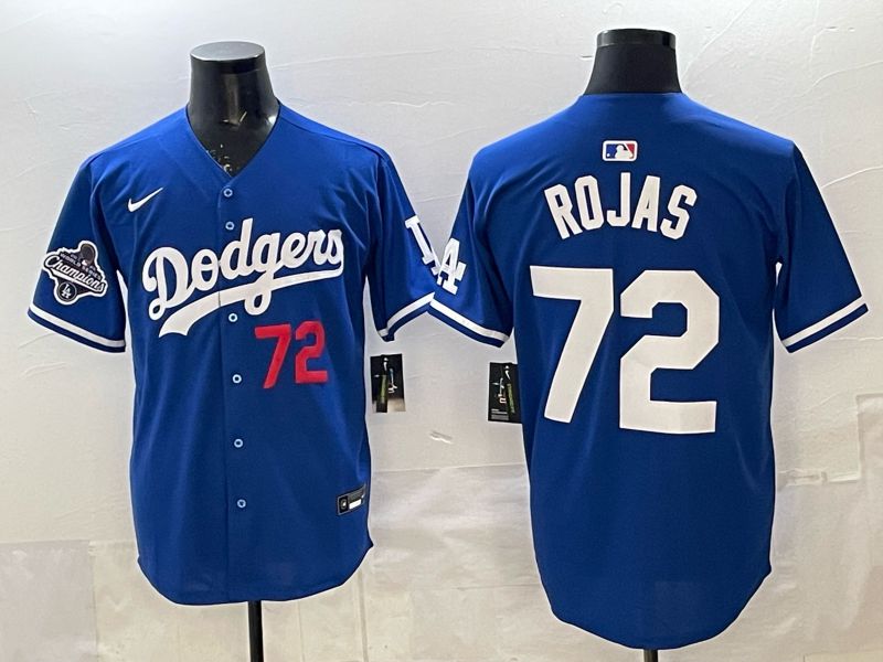 Men 2025 Los Angeles Dodgers #72 Rojas Blue Game Nike MLB Jersey style 008